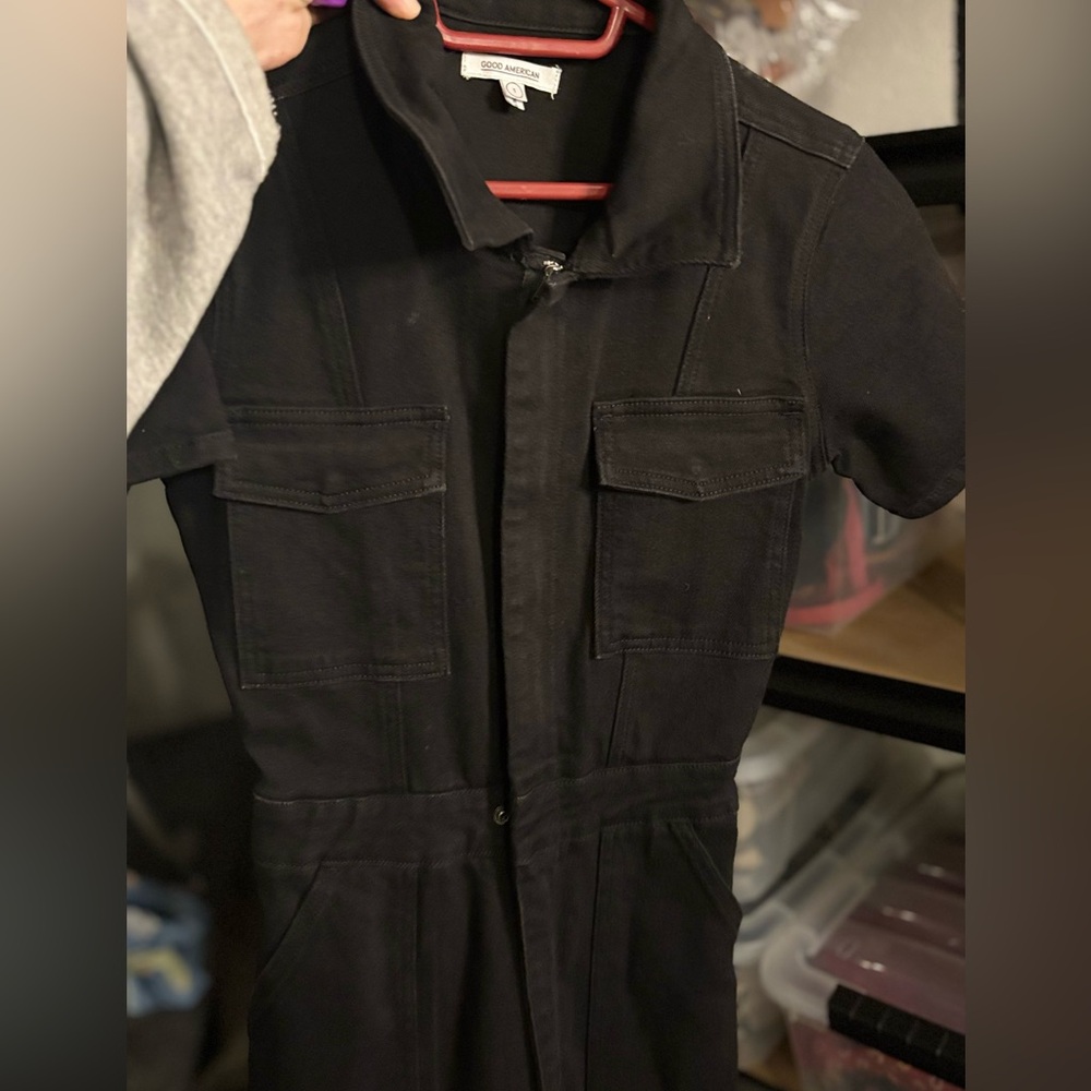 Good American fit for success black denim jumpsuit - Picture 6 of 14